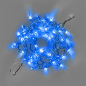 Гирлянда Нить 10 м., 100 LED, синий, без мерцания, прозрачный ПВХ провод, с защитным колпачком. G16-1033