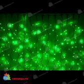 Гирлянда светодиодный занавес, 2x6м., 1140 LED, зеленый, без мерцания, черный резиновый провод (Каучук), с защитным колпачком. 11-1290