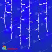 Гирлянда Бахрома 3х0.7 м., 200 LED, синий, без мерцания, белый резиновый провод (Каучук), с защитным колпачком. 10-3784