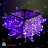 Гирлянда Нить, 10м., 100 LED, фиолетовый, без мерцания, прозрачный провод (пвх), с защитным колпачком. 06-3278