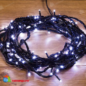 Гирлянда Нить управляемая 20м 200 Led Холодный Белый черный пвх IP65 свечение с динамикой 230В 14-2351
