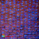 Гирлянда светодиодная Сеть 2х1,5м 288 Led Синий прозрачный пвх IP65 свечение с динамикой 230В блок в комплекте 14-2195