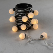 Гирлянда нить с насадками ШАРИКИ D40мм, 5м., 20 LED, Теплый белый, прозрачный провод (силикон). 04-5149