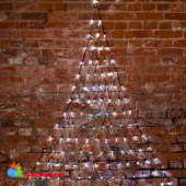 Гирлянда светодиодная Сеть треугольная 1,5х2х2м 136 Led Холодный Белый черный пвх IP65 свечение с динамикой 230В блок в комплекте 14-2203