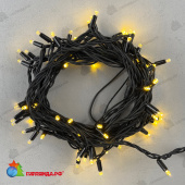 Гирлянда Нить 10м Золотой, 75 LED, провод Черный Каучук, IP65 04-5315