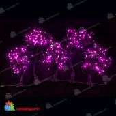 Гирлянда на деревья, спайдер, 5х20м, 100м, 665 LED, 220B, розовый, с мерцанием, черный резиновый провод (Каучук). 03-3907