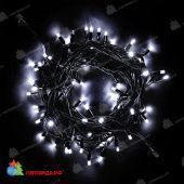 Гирлянда Нить, 10м., 75 LED, Белый, с мерцанием, черный провод (каучук). 04-4291