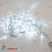 Гирлянда Нить 10 м, 94 LED, Холодный Белый, без мерцания, белый провод, каучук (резина). 17-1137