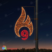 Световая консоль День Победы "Консоль 9 и пламя" (Золотой, Красный). 07-5665