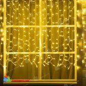 Гирлянда светодиодный занавес 2х1.5 м., 360 LED, теплый белый, без мерцания, белый резиновый провод (Каучук). 12-1531