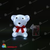 Светодиодный Медвежонок на Батарейках 16см, Белый, 16 LED. 04-4541