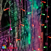 Гирлянда светодиодная Занавес 2х2м 200 Led RGB прозрачный пвх IP65 свечение с динамикой 230В блок в комплекте 14-2042