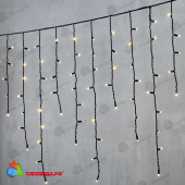 Гирлянда Бахрома 3,2 x 0,9 м Тепло-Белая 220В, 168 LED, провод Черный Каучук 2,3мм, IP65 04-5317