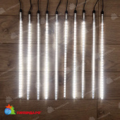 Гирлянда Тающие сосульки комплект 10 шт. х 50см, шаг 100см, 600 Led Холодный Белый, черный каучук, IP65, 24В, соединяется 14-2399