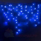 Гирлянда Бахрома, 3,2х0.9м., 232 LED, синий, без мерцания, черный резиновый провод (Каучук), с защитным колпачком. 04-3174