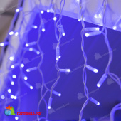 Бахрома 3x0.5 м, 114 LED, Синий, без мерцания, белый провод (ПВХ). 17-1040