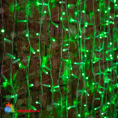 Гирлянда светодиодная Занавес 2х1,5м 360 Led Зеленый белый каучук IP67 постоянное свечение 230В блок в комплекте 14-2088