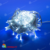 Гирлянда Нить 10 м., 120 LED, холодный белый, с контроллером, белый резиновый провод (Каучук), с защитным колпачком. 10-3732.