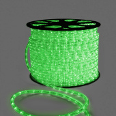 Светодиодный дюралайт LED, 2-х проводной, зеленый, без мерцания, кратность резки 1 метр, диаметр 13 мм, 220В, 100 м. G16-1185