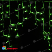 Гирлянда светодиодная Бахрома (Айсикл), 5,6x0,9м, 240 Led Зеленый, белый каучук IP67, постоянное свечение, 230В 14-2184