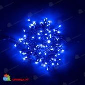 Гирлянда Нить 10 м., 100 LED, синий, без мерцания, с защитным колпачком, черный провод, 24В. 04-3464