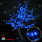 Светодиодное дерево Вишневый куст высота 0,8 м., 224 LED, синий. 19-1074
