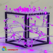Гирлянда Нить с Колпачком 10м Фиолетовая 220В, 100 LED, провод Прозрачный ПВХ, IP65 04-5379