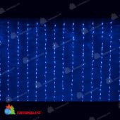 Гирлянда умный светодиодный занавес 2.4х3.6 м., 1344 LED, синий, с мерцанием, контроллер, прозрачный ПВХ провод. 11-1145