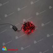 Гирлянда Нить, 10м., 200 LED, красный, чейзинг, контроллер, черный ПВХ провод. 11-1440
