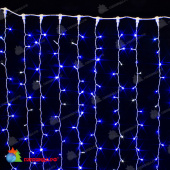 Гирлянда светодиодный занавес 2x2 м., 280 LED, с мерцанием, Синий, белый провод (ПВХ). 03-4140