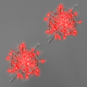 Гирлянда Нить 10 м., 100 LED, красный, без мерцания, белый резиновый провод (Каучук), с защитным колпачком. 16-1105