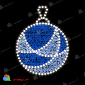 Елочная игрушка Шар круглый 700х530 мм, холодный белый, синий. 07-5681