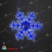 Снежинка светодиодная светодинамика, 79x62 см, белый-синий. 11-2306