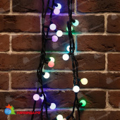Гирлянда светодиодная Мультиколоршарики Ø23мм 10м 80 Led RGB черный каучук IP67 быстрая смена цвета 230В 14-2336