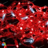 Гирлянда Нить 10 м., 100 LED, красный, с мерцанием, прозрачный ПВХ провод с защитным колпачком. 06-3158