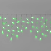 Гирлянда Бахрома 3х0.6м., 108 LED, зеленый, без мерцания, прозрачный ПВХ провод с защитным колпачком. 16-1005