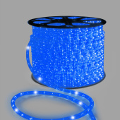 Светодиодный дюралайт LED, 2-х проводной, синий, с мерцанием, кратность резки 1 метр, диаметр 13 мм, 220В, 100 м. G16-1196