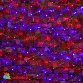 Гирлянда светодиодная Сеть 2,5х2,5м 432 Led Красный/Синий черный пвх IP65 свечение с динамикой 230В контроллер в комплекте 14-2210