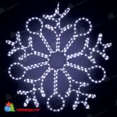 Светодиодная снежинка с кольцами 0,9м, 220В, холодный белый, прозрачный провод. 04-3530