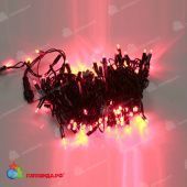 Гирлянда Нить, 10м., 100 LED, красный, без мерцания, черный провод (пвх), с защитным колпачком. 11-1837