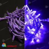 Гирлянда Нить, 10м., 100 LED, фиолетовый, без мерцания, фиолетовый провод (резина), с защитным колпачком. 07-3774