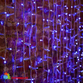 Гирлянда светодиодная Занавес 2х1,5м 360 Led Синий белый каучук IP67 постоянное свечение 230В блок в комплекте 14-2091
