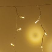 Гирлянда светодиодный занавес, 2х1м., 200 LED, ЛАЙТ, теплый белый, без мерцания, прозрачный ПВХ провод (Без колпачка). 05-1918