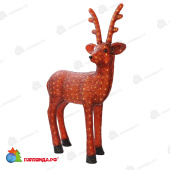 Акриловая светодиодная фигура Бурый олень 100 см, 380 светодиодов, IP 65, понижающий трансформатор в комплекте, 14-1543