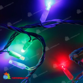 Гирлянда Нить 5+5 м, 100 LED, RGB, с мерцанием, белый провод, каучук (резина). 17-1232