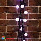 Гирлянда светодиодная Мультиколоршарики Ø38мм 10м 40 Led Холодный Белый черный пвх IP65 постоянное свечение 230В 14-2334