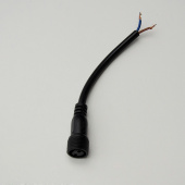 Коннектор универсальный 2 pin, разъем мама, без вилки, 15 см, черный. 07-5742