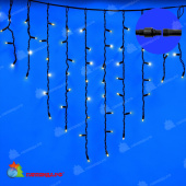 Гирлянда Бахрома 3х0.7 м., 200 LED, теплый белый, с мерцанием хол.белый., черный резиновый провод (Каучук), с защитным колпачком. 10-3793
