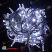 Гирлянда Нить, 20м., 200 LED, холодный белый, с мерцанием, белый резиновый провод (Каучук) с защитным колпачком. 13-1422