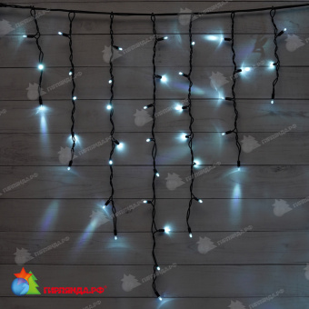 Бахрома 3x0.9 м, 102 LED, Холодный Белый, без мерцания, черный провод, каучук (резина). 17-1025